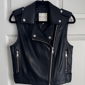 Bagatelle faux Leather Vest with Silver Accents